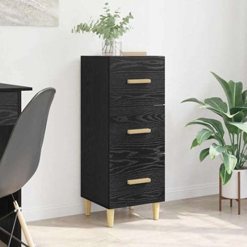 Homgoday Sideboard Schwarze Eiche 34,5 x 34 x 90 cm Holzwerkstoff Anrichte Model880936 von Homgoday