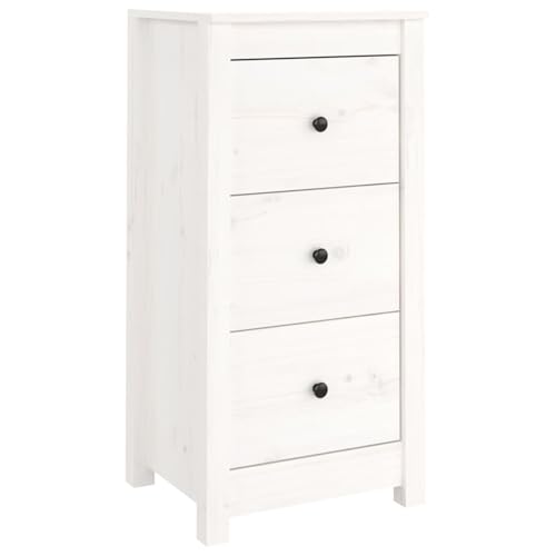 Homgoday Sideboard Weiß 40x35x80 cm Massivholz Kiefer Anrichte Model813741 von Homgoday
