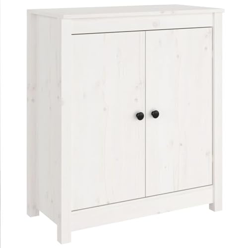 Homgoday Sideboard Weiß 70x35x80 cm Massivholz Kiefer Anrichte Model813720 von Homgoday