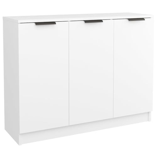Homgoday Sideboard Weiß 90,5x30x70 cm Holzwerkstoff Anrichte Model811187 von Homgoday
