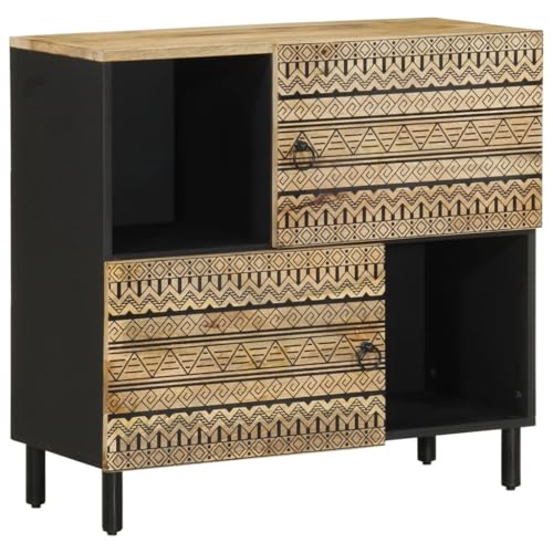 Homgoday Sideboard aus Massivholz mit rauem Griff, 80 x 33,5 x 75 cm, Sideboard, Küche, Vitrinen und Sideboards, Speiseschrank, Küche, Barmöbel für Wohnzimmer von Homgoday