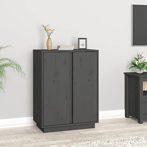 Homgoday Sideboard aus massivem Kiefernholz, Grau, 60 x 35 x 80 cm, Küchenschrank, Beistelltisch, Esstisch, Kommode, Buffet, Möbel Homgoday Sideboard aus massivem Kiefernholz, Grau, 60 x 35 x 80 cm, Küchenschrank, Beistelltisch, Esstisch, Kommode, Buffet, Möbel von Homgoday