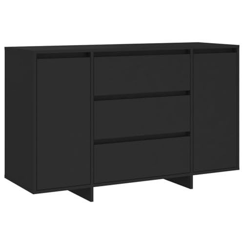 Homgoday Sideboard mit 3 Schubladen Schwarz 120x41x75 cm Holzwerkstoff Anrichte Model809612 von Homgoday