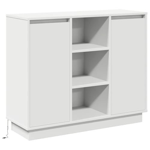 Homgoday Sideboard mit LED Weiß 90x32x75 cm aus Holzwerkstoff Aufbewahrungsschrank Model869682 Homgoday Sideboard mit LED Weiß 90x32x75 cm aus Holzwerkstoff Aufbewahrungsschrank Model869682 von Homgoday