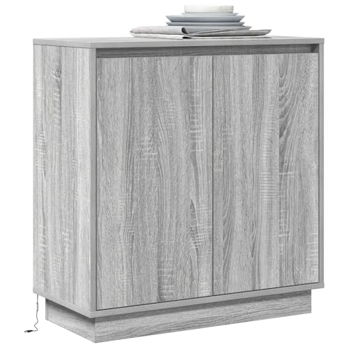 Homgoday Sideboard mit LED in Grau Sonoma, 71 x 34,5 x 75 cm aus Holzwerkstoff Aufbewahrungsschrank Model869647 Homgoday Sideboard mit LED in Grau Sonoma, 71 x 34,5 x 75 cm aus Holzwerkstoff Aufbewahrungsschrank Model869647 von Homgoday