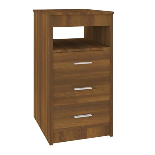 Homgoday Sideboard mit Schubladen Braun Eichen-Optik 40x50x76 cm Kommode Model815095 von Homgoday