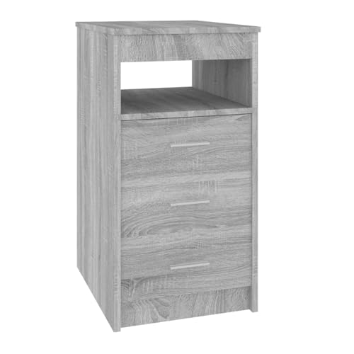 Homgoday Sideboard mit Schubladen Grau Sonoma 40x50x76 cm Holzwerkstoff Kommode Model815094 von Homgoday