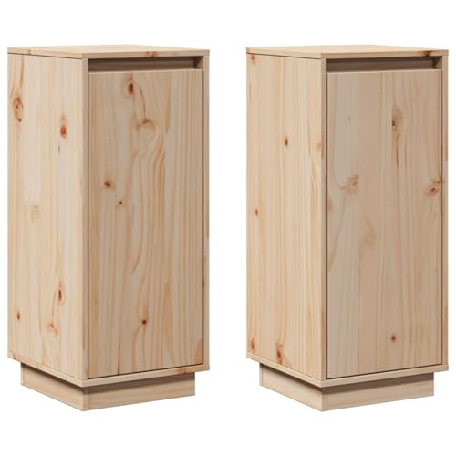 Homgoday Sideboards 2 STK. 31,5x34x75 cm Massivholz Kiefer Anrichte Model813351 von Homgoday