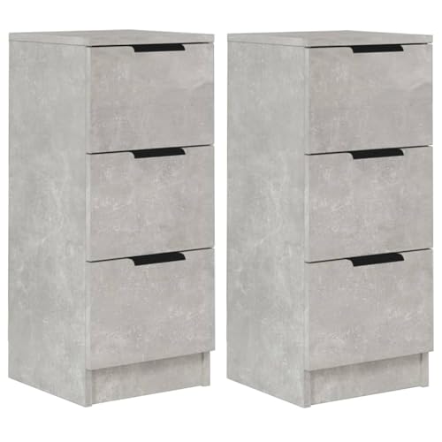 Homgoday Sideboards 2 STK. Betongrau 30x30x70 cm Holzwerkstoff Anrichte Model811160 von Homgoday