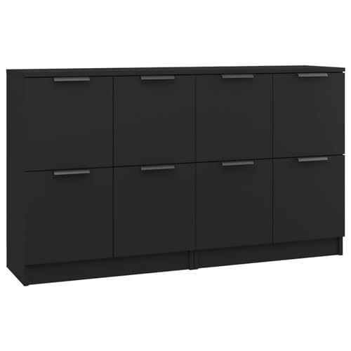 Homgoday Sideboards 2 STK. Schwarz 60x30x70 cm Holzwerkstoff Anrichte Model3115805 von Homgoday