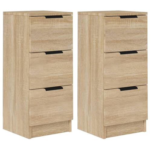 Homgoday Sideboards 2 STK. Sonoma-Eiche 30x30x70 cm Holzwerkstoff Anrichte Model811158 von Homgoday