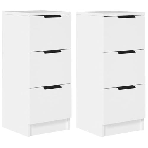 Homgoday Sideboards 2 STK. Weiß 30x30x70 cm Holzwerkstoff Anrichte Model811152 von Homgoday