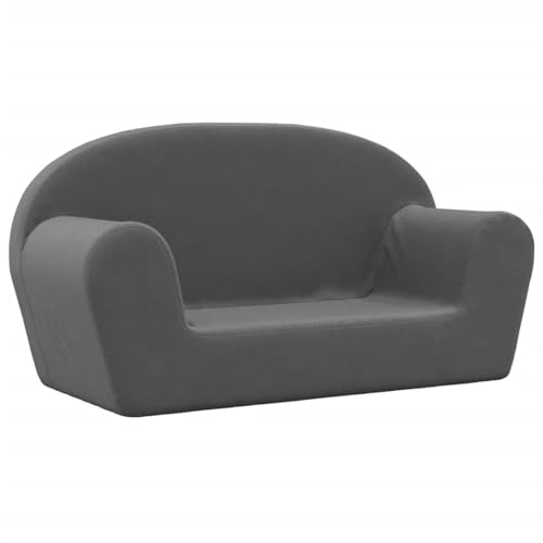 Homgoday Sofa 2-Sitzer Anthrazit Weich Plüsch Sofa Klein Model356988 von Homgoday