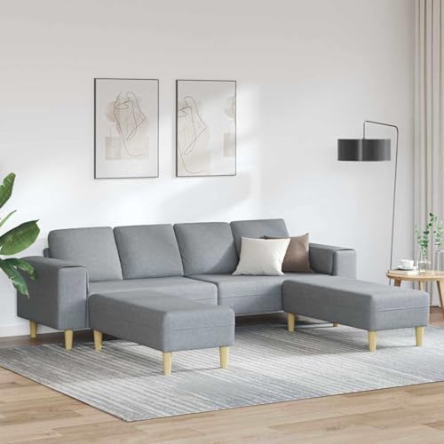 Homgoday Sofa Set 3 pcs Hellgrau Stoff Sofabezüge Model3335112 von Homgoday