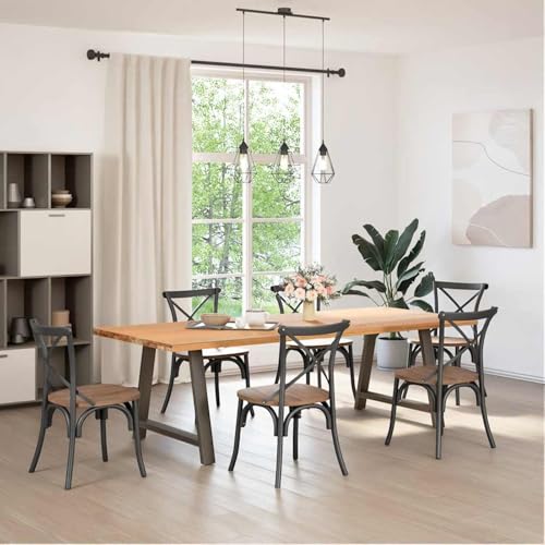 Homgoday Stahl Esstischbeine A-Form, 2 Stück, 90 cm Höhe, für stabile Tischplatte, mit Nivellierfüßen und Schrauben Model4012863 von Homgoday