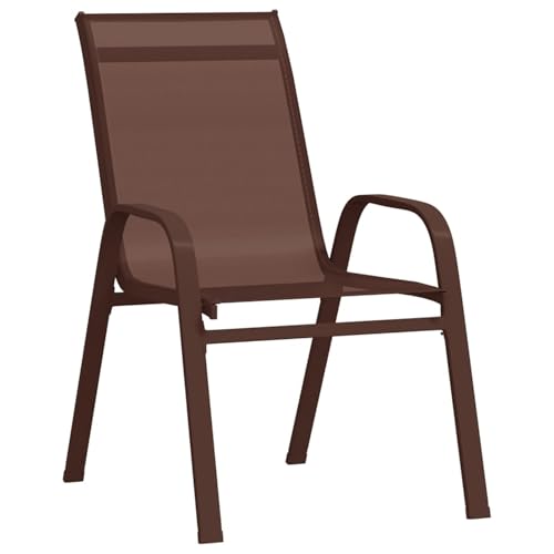 Homgoday Stapelbare Gartenstühle 4 STK. Braun Textilene Homgoday Stapelbare Gartenstühle 4 STK. Braun Textilene von Homgoday