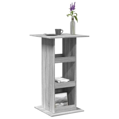 Homgoday Stehtisch mit Aufbewahrung, Holz, Grau, Sonoma, 60 x 60 x 102 cm, Küchentisch, rechteckig, schmal, hohe Tischplatte, einfache Montage, industrielles Design Homgoday Stehtisch mit Aufbewahrung, Holz, Grau, Sonoma, 60 x 60 x 102 cm, Küchentisch, rechteckig, schmal, hohe Tischplatte, einfache Montage, industrielles Design von Homgoday
