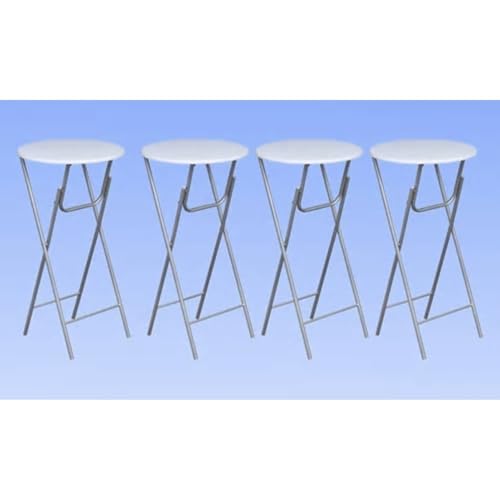 Homgoday Stehtische 4 STK. mit MDF Tischplatte Weiß Stehtisch Model60650 von Homgoday