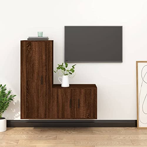 Homgoday TV-Möbel-Set, 2-teilig, Sperrholz, Eiche braun, TV-Möbel, Wohnzimmer, Esszimmer, Couchtisch, Fernseher, Musikausrüstung, Schrank, TV-Möbel, Typ 5 Homgoday TV-Möbel-Set, 2-teilig, Sperrholz, Eiche braun, TV-Möbel, Wohnzimmer, Esszimmer, Couchtisch, Fernseher, Musikausrüstung, Schrank, TV-Möbel, Typ 5 von Homgoday