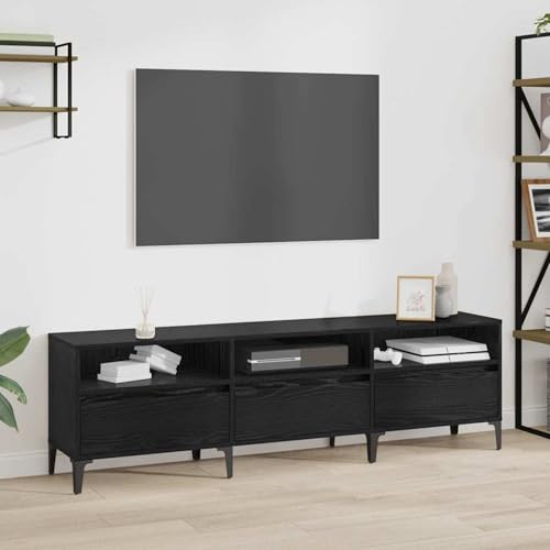 Homgoday TV-Schränk Schwarze Eiche 150 x 30 x 44.5 cm Holzwerkstoff TV-Schrank Model879485 von Homgoday