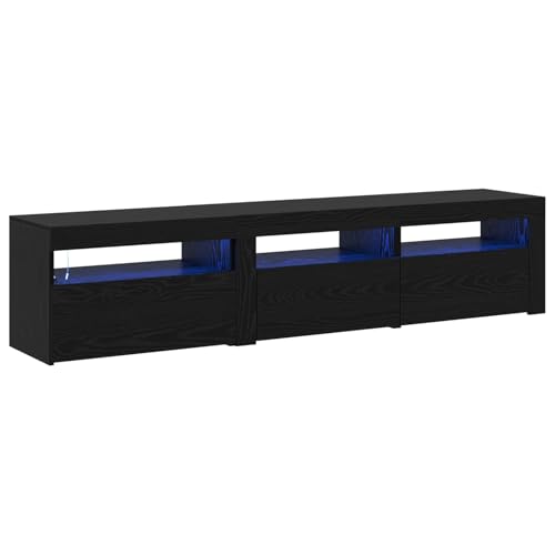 Homgoday TV-Schränke 2 Stück mit LED-Lichtern Schwarz Eiche Holzwerkstoff, Schwarz Eichen TV Stand mit LED-Lichtern, 60x35x40 cm, aus Holzwerkstoff TV Table Model3332505 Homgoday TV-Schränke 2 Stück mit LED-Lichtern Schwarz Eiche Holzwerkstoff, Schwarz Eichen TV Stand mit LED-Lichtern, 60x35x40 cm, aus Holzwerkstoff TV Table Model3332505 von Homgoday