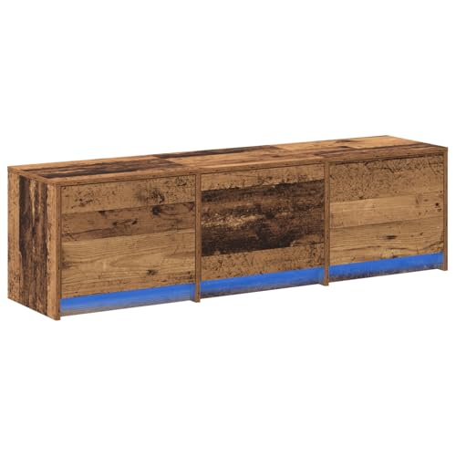 Homgoday TV-Schränke mit LED Altholz 140x34x40 cm aus Holzwerkstoff TV Table Model868940 von Homgoday