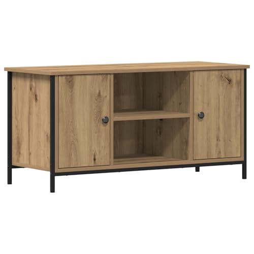 Homgoday TV-Schrank Artisan Eiche 100x40x50 cm Holzwerkstoff und Stahl TV Table Model862140 von Homgoday