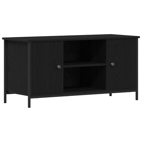 Homgoday TV Schrank Schwarz Eiche 100x40x50 cm Holzwerkstoff und Stahl TV Table Model862141 Homgoday TV Schrank Schwarz Eiche 100x40x50 cm Holzwerkstoff und Stahl TV Table Model862141 von Homgoday