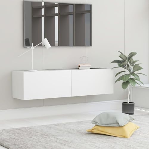Homgoday TV-Schrank, Weiß, 120 x 30 x 30 cm, Holzwerkstoff, Entertainment-Centerschrank, TV-Ständer, HiFi-Schrank, Stereo-Schrank, TV-Einheit, Wohnzimmermöbel, Zuhause, Innenaufbewahrung, Truhe Möbel von Homgoday