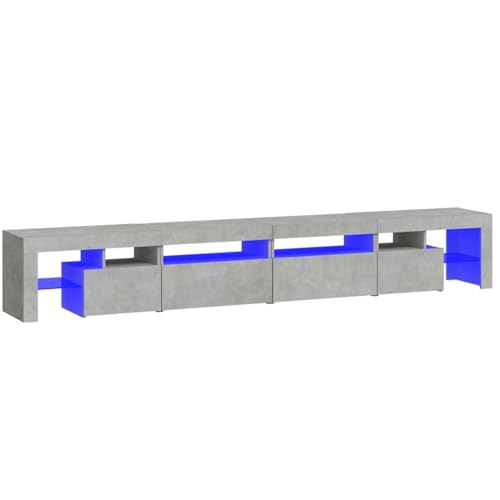Homgoday TV-Schrank mit LED-Leuchten Betongrau 260x36,5x40 cm TV Cabinet Model3152821 Homgoday TV-Schrank mit LED-Leuchten Betongrau 260x36,5x40 cm TV Cabinet Model3152821 von Homgoday