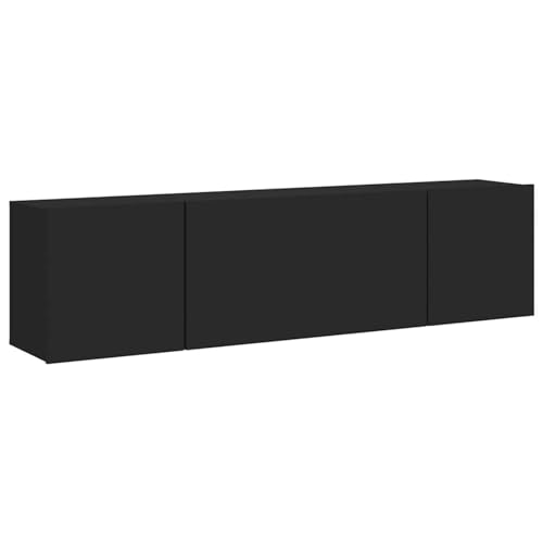 Homgoday TV-Wandschränke 2 STK. Schwarz 80x30x41 cm TV Cabinet Model836955 von Homgoday