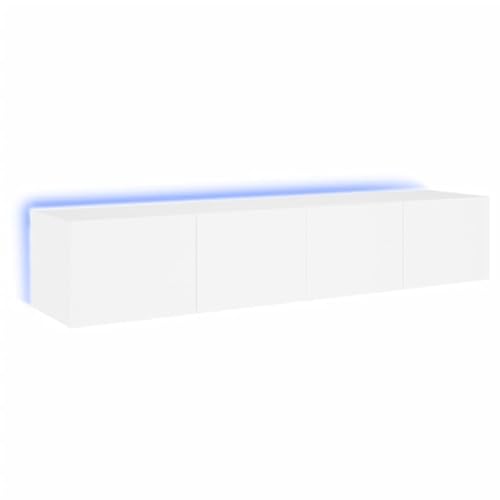 Homgoday TV-Wandschränke mit LED-Leuchten 2 STK. Weiß 80x35x31 cm TV-Wandschrank Model837282 von Homgoday