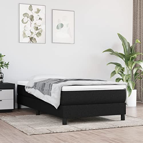 Homgoday Taschenfederkernmatratze Schwarz 90 x 200 x 20 cm Stoff Matratze Schlafsofa Matratze Bettmatratze mit Rahmen von Homgoday