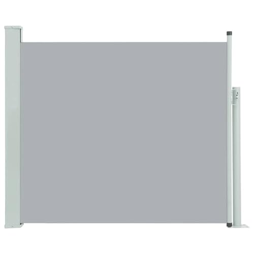 Homgoday Terrassenmarkise mit automatischer Rückrollfunktion, grau, 100x300 cm - Balkon-Sonnenschutz Model48374 von Homgoday