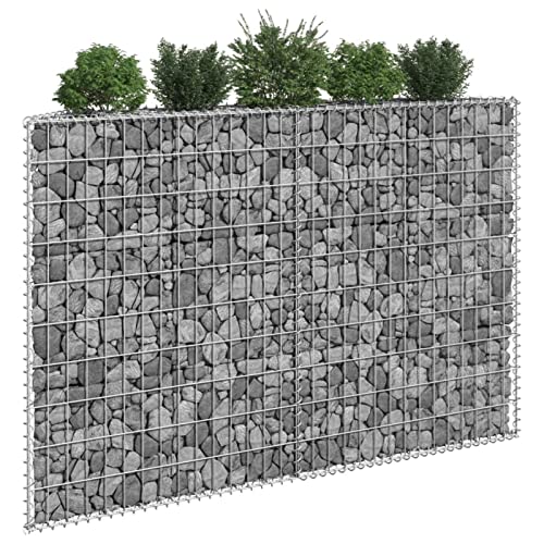 Homgoday Trapez Gabion Hochbeet Verzinkter Stahl 150x20x100cm Gabion Körbe Metall Gabion Käfige für Steine Garten Dekor Wand Trennwand Set Gabion Hochbeet von Homgoday