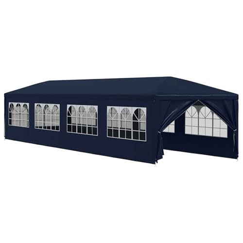 Homgoday UV- und wasserfestes Partyzelt 12x3x2,55m, blau, mit 8 Seitenteilen und 2 Türen - Polyäthylen Model91430 von Homgoday