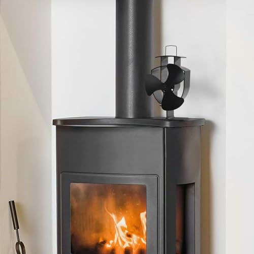 Homgoday Wärmebetriebener Ofenventilator, 3 Flügel, Schwarz 896 von Homgoday