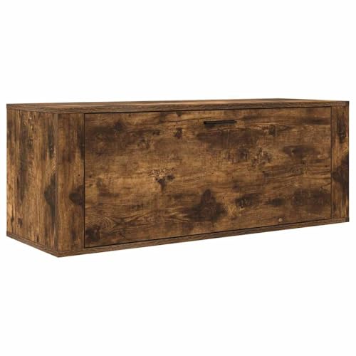 Homgoday Wand-Schuhschrank R?uchereiche 100x35x38 cm Holzwerkstoff Shoes Cabinet Model821025 von Homgoday
