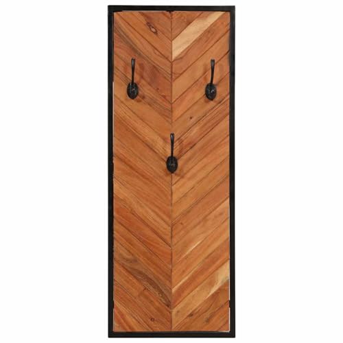 Homgoday Wandgarderobe 2 Stk. 35x1x90 cm Massivholz Akazie von Homgoday