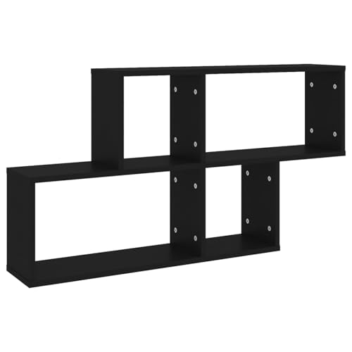 Homgoday Wandregal Schwarz 100x18x53 cm Holzwerkstoff Leiste Model807161 von Homgoday