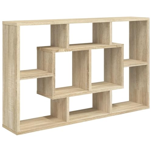 Homgoday Wandregal Sonoma-Eiche 85x16x52,5 cm Holzwerkstoff Leiste Model801421 von Homgoday