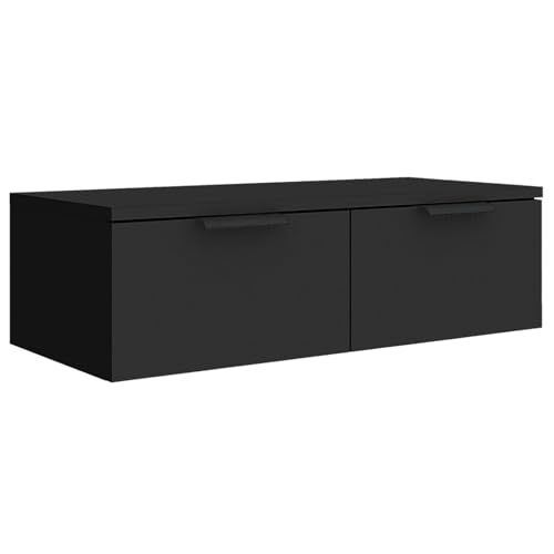 Homgoday Wandschrank Schwarz 68x30x20 cm Holzwerkstoff Wandschrank Model811395 von Homgoday