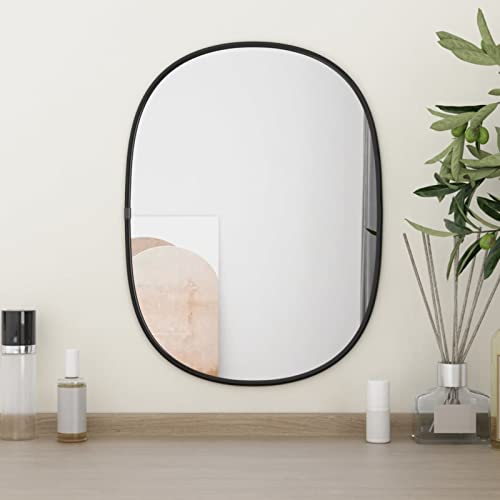 Homgoday Wandspiegel Hängespiegel Glasspiegel Badspiegel Kosmetikspiegel Badezimmerspiegel Dekorative Spiegel für Flur Schlafzimmer Wohnzimmer Badezimmer Schwarz 40x30 cm von Homgoday