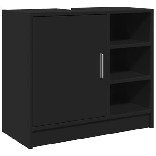 Homgoday Waschbeckenunterschrank Schwarz 63x29x55 cm Holzwerkstoff Spülenschrank Model848130 von Homgoday