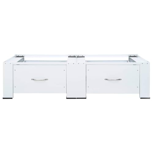 Homgoday Waschmaschinen-Untergestell 2er mit Schubladen Wei? Waschmaschinenregal Model4009869 von Homgoday