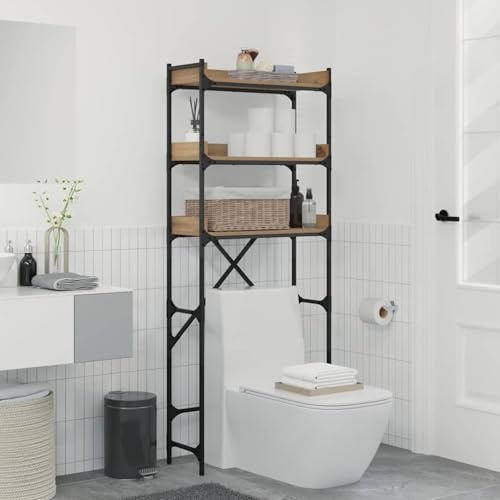 Homgoday Waschmaschinenregal mit Regal 67 x 25 x 163 cm Holzwerkstoff Waschmaschinengestell Model883551 von Homgoday