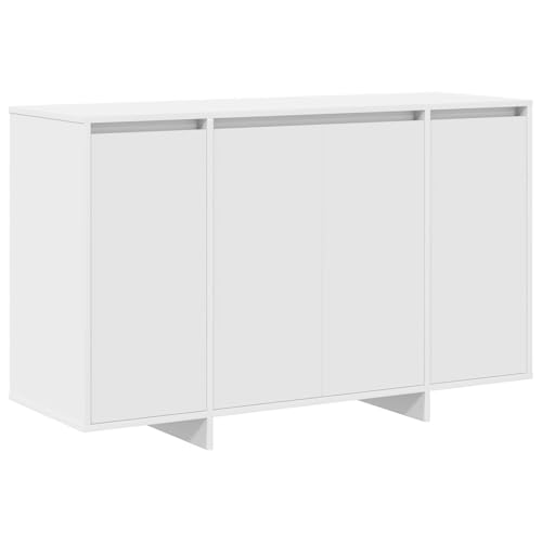 Homgoday Weißes Sideboard Weiß Beschichtetes Holz 120 x 41 x 75 cm Aufbewahrungsschrank Model3333896 von Homgoday