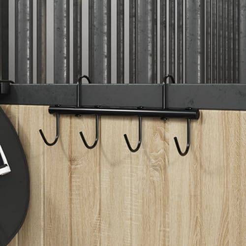Homgoday Zaumzeug Aufhänger mit 6 drehbaren Haken aus schwarzem Stahl, Zubehör für Pferde Homgoday Zaumzeug Aufhänger mit 6 drehbaren Haken aus schwarzem Stahl, Zubehör für Pferde von Homgoday