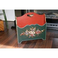 Vintage Zeitschriften-/Zeitungsback-/Papieraufbewahrungsbox - Hindeloopen Malerei Kunst Rosen Grün Rot Vintage Zeitschriften-/Zeitungsback-/Papieraufbewahrungsbox - Hindeloopen Malerei Kunst Rosen Grün Rot von HomiArticles