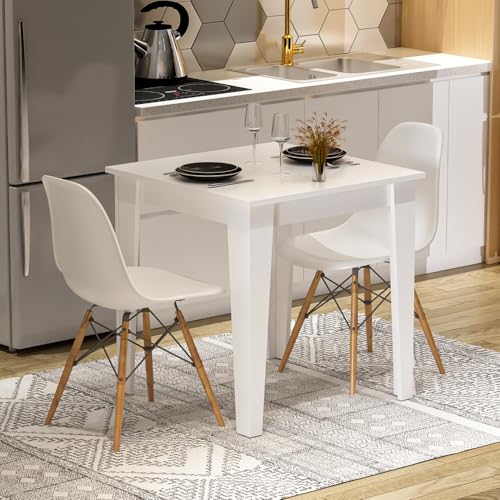 Homidea Loren ESSTISCH 72X72 cm – MODERNER KÜCHENTISCH UND BALKONTISCH FÜR 2 Personen (Weiss) von Homidea